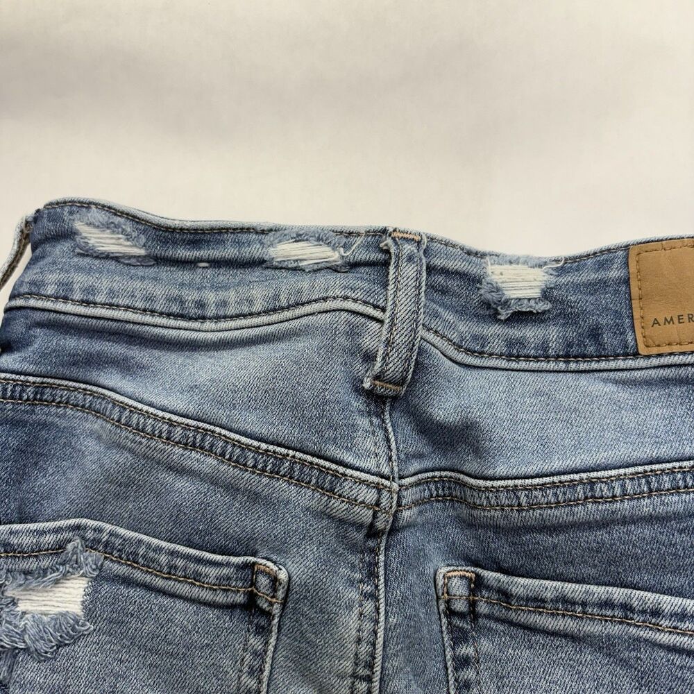 American Eagle Super Stretch Shorts Womens 000 Distressed Denim Cutoff - Picture 11 of 16